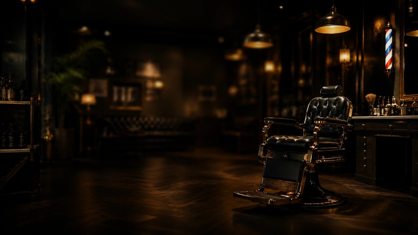 Interior da Barbearia Tavares